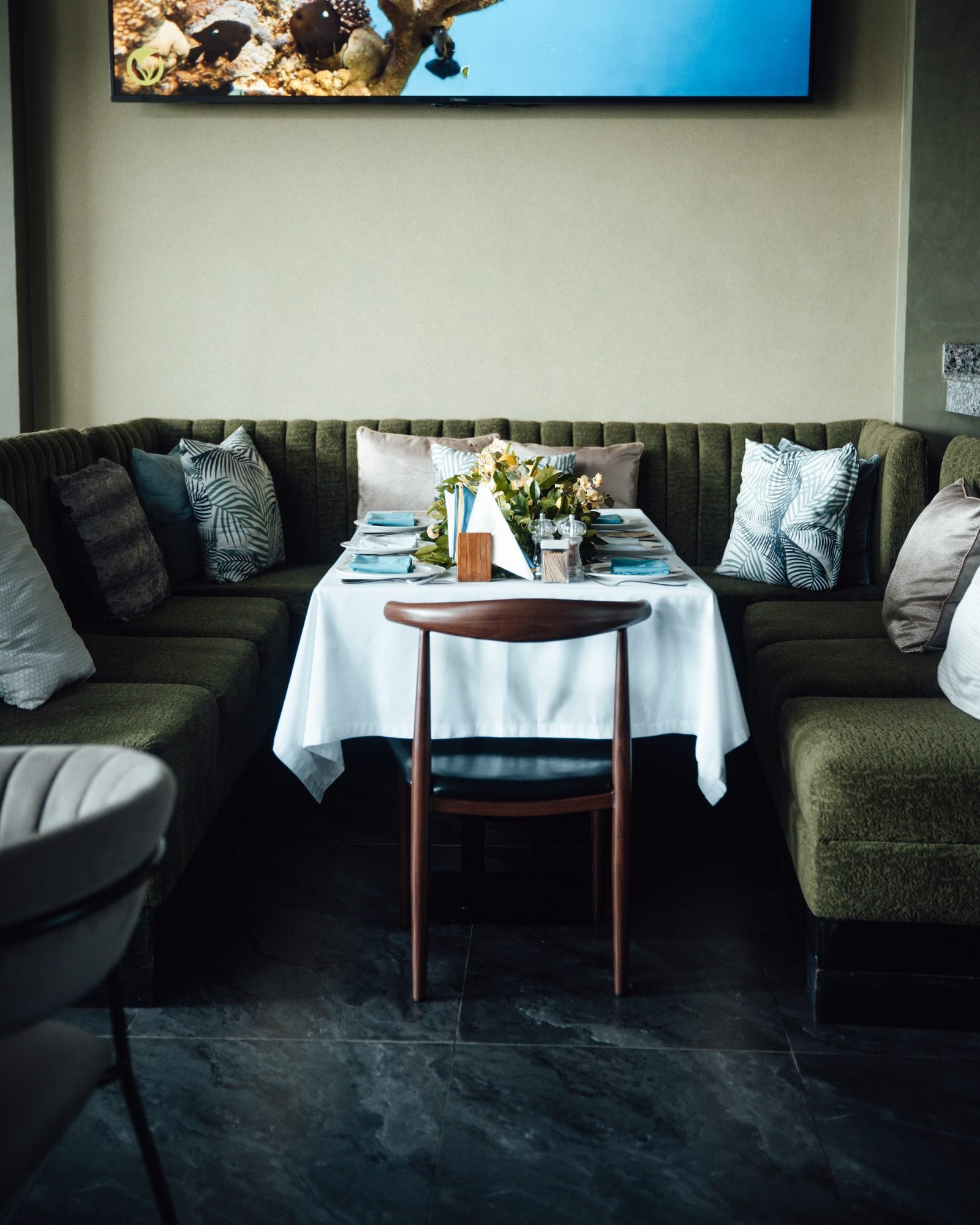 A table set at Upper Deck